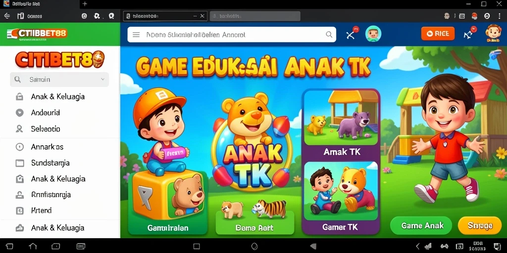 Antarmuka CITIBET88 yang ceria dan edukatif.