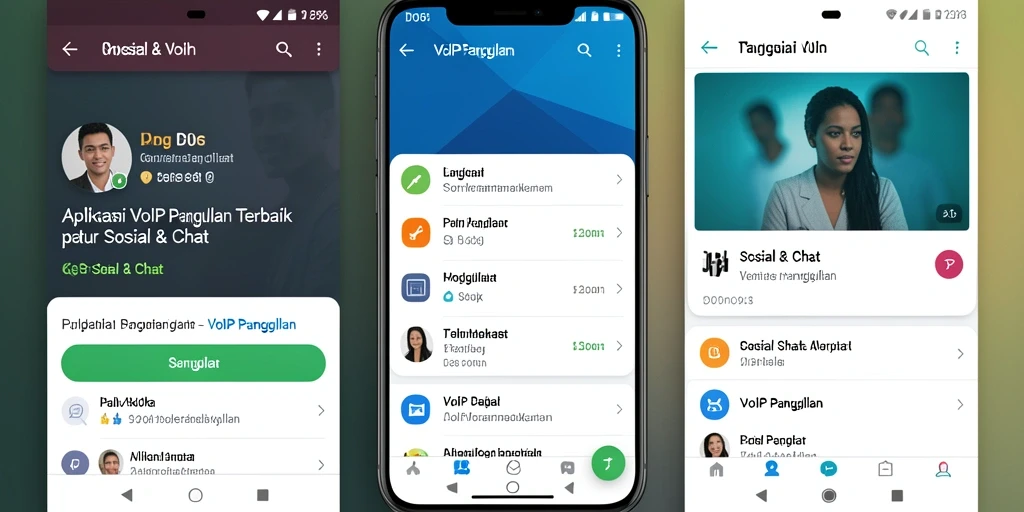 Tampilan antarmuka D06 yang sederhana dan fungsional untuk VoIP Panggilan.