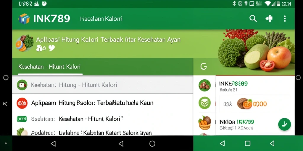 Screenshot antarmuka INK789 yang menunjukkan fitur Hitung Kalori.