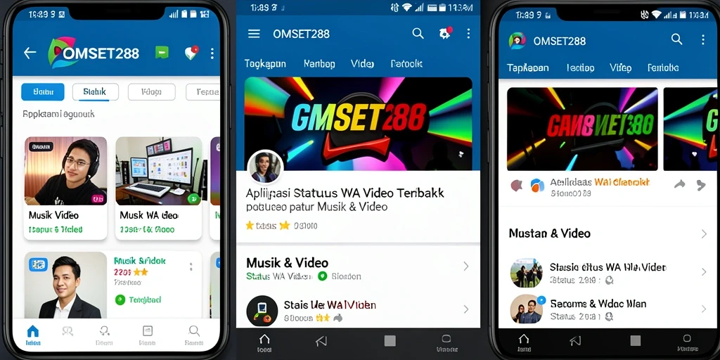 Antarmuka aplikasi OMSET288 yang memudahkan pembuatan status video.