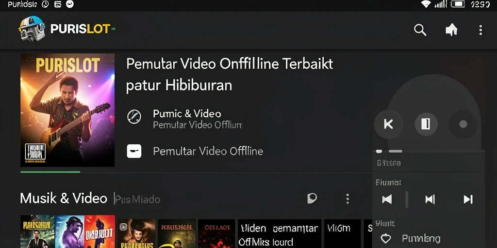 Antarmuka sederhana PURISLOT untuk pemutaran video offline.