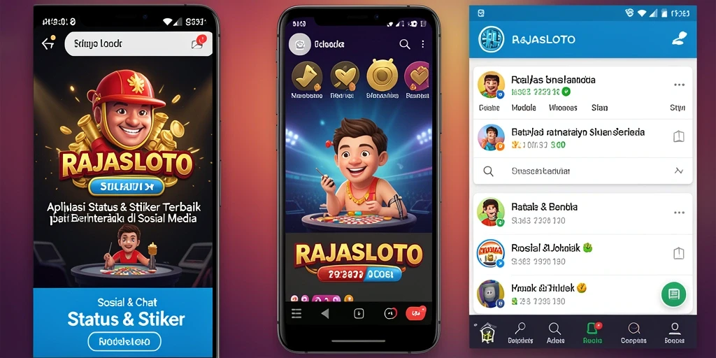 Antarmuka pengguna RAJASLOTO dengan variasi stiker menarik.