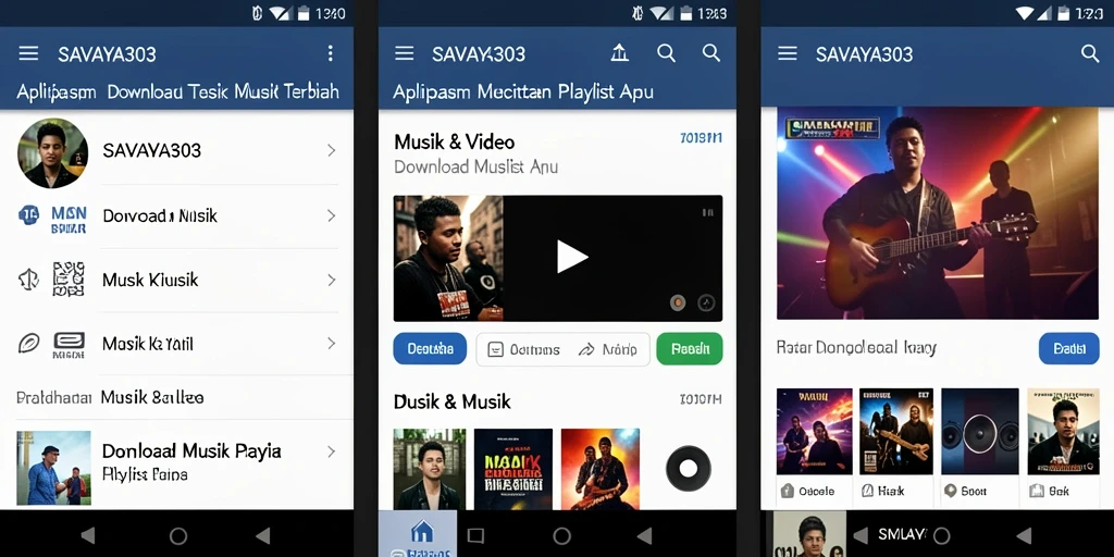 Tampilan antarmuka aplikasi SAVAYA303 untuk Download Musik yang user-friendly.