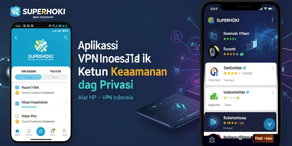 Antarmuka sederhana dan intuitif aplikasi VPN Indonesia SUPERHOKI.