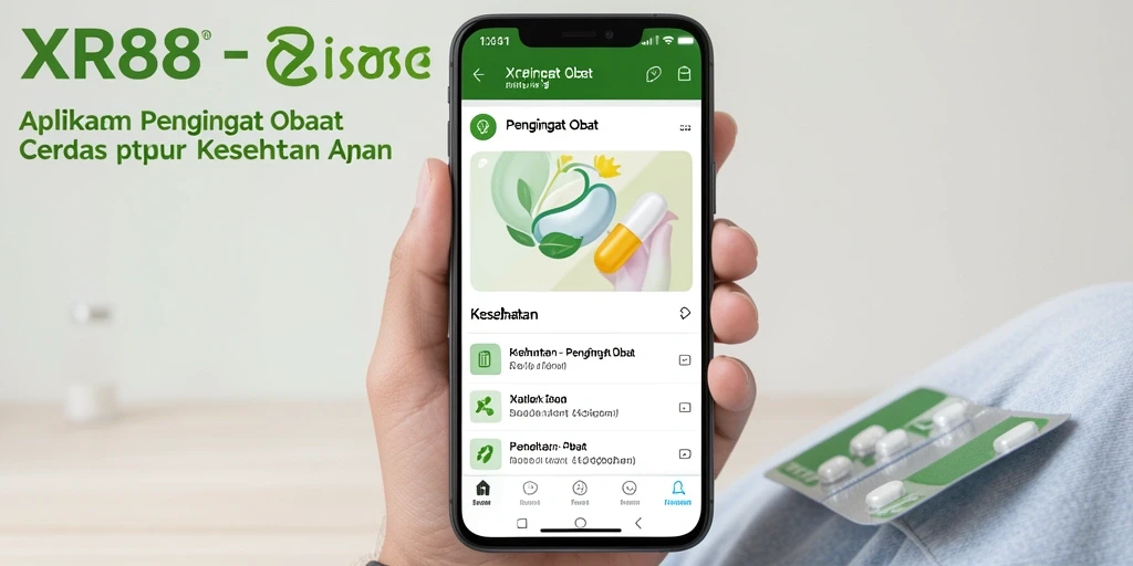 Tampilan antarmuka aplikasi XR88 untuk Pengingat Obat.
